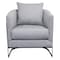 Armen Living Swan Contemporary Accent Chair with Black Iron Finish Gray Fabric LCSWCHGR - alternate 1